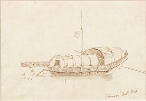 Barco de pato chinês (tinta (espiral) em papel (em papel)) de John Wilson Carmichael