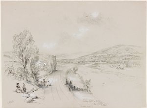 Ridley Hall, Bardon Mill, 1837 (bc e lápis sobre papel) de John Wilson Carmichael