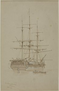 O Buckinghamshire, Bombaim (lápis e aguarela (monocromático) em papel (cinza)) de John Wilson Carmichael