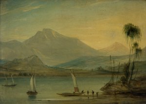 Loch Fyne, pesca de arenque (óleo em metal)