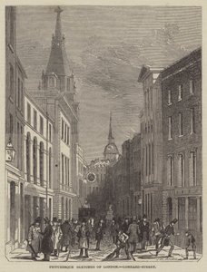 Esboços pitorescos de Londres, Lombard-Street de John Wykeham Archer