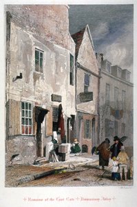 Vista dos restos mortais do portão leste da Abadia de St Saviour, Bermondsey, Londres, 1851 de John Wykeham Archer