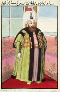 Bajazet (Bayezid) II (c. 1447-1512), chamado «Adli», o Justo, sultão de 1481 a 1512, da «Série de Retratos dos Imperadores da Turquia».