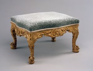 Banqueta, c.1757 (lima, dourado e estofamento)