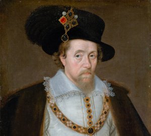 Jaime VI e I, 1566 - 1625, Rei da Escócia 1567 - 1625, Rei de Inglaterra e da Irlanda 1603 - 1625 de John de Critz