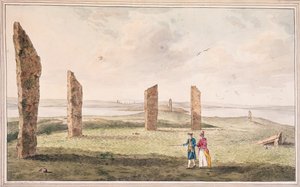 Vista de um Semicírculo de Pedras nas margens do Lago Stenhouse, na Ilha de Pomona de John the Younger Cleveley