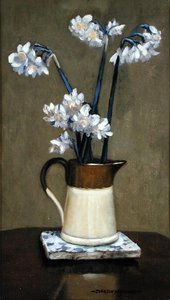 Um Jarro de Daffodils (óleo sobre tela) de Johnson Hayward