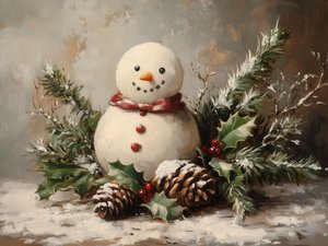 Boneco de neve aconchegante de inverno de Jolly and Dash