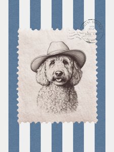Selo do Cão Doodle Cowboy