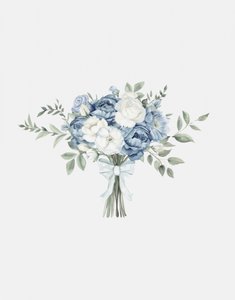 Bouquet floral azul delicado