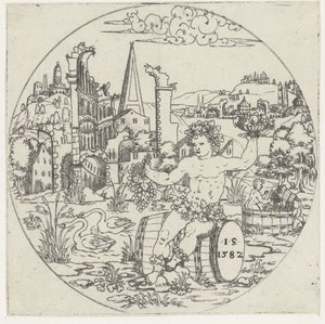 Bacchus
Fundos de taças: paisagens com representações bíblicas e mitológicas (título da série) de Jonas Silber
