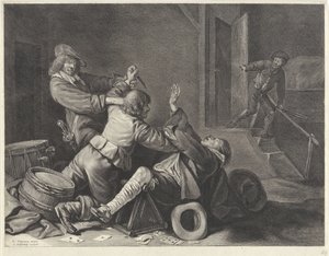 Lutar num interior de Jonas Suyderhoef