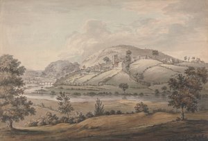 Paisagem montanhosa com Aldeia e Rio de Jonathan Fisher