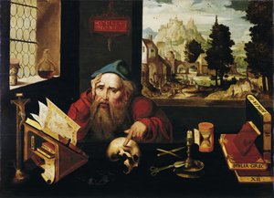 São Jerônimo em sua cela, década de 1520 de Joos van Cleve
