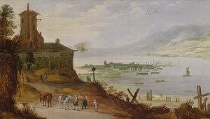 Cidade de encosta com vista para um porto