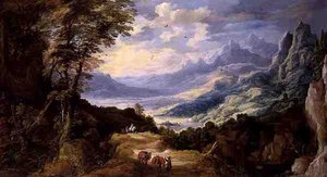 Paisagem com Viajantes de Joos or Josse de The Younger Momper