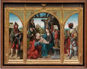 Adoração dos Magos, c.1525 (óleo sobre painéis de carvalho)