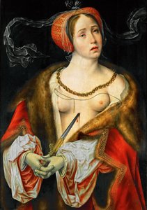Arte Neerlandesa Primitiva : Lucrece - Lucretia par Cleve, Joos van (ca. 1485-1540), ca. 1521-1525. Óleo sobre madeira, 75,7x53,9. Museu de História da Arte, Vienne de Joos van Cleve