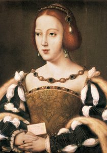 Retrato de Eleanor da Áustria (óleo sobre madeira) de Joos van Cleve
