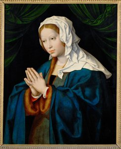 A Virgem Maria a rezar ... (pintura sobre tela) de Joos van Cleve