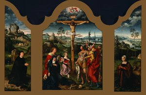 Tríptico: Crucificação de Cristo de Joos van Cleve