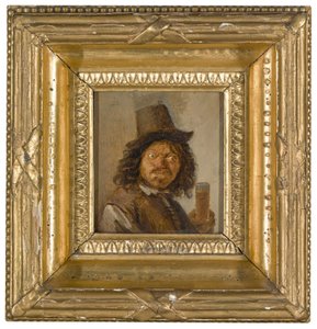 Retrato de um homem agarrado a uma bebida de Joos van Craesbeeck