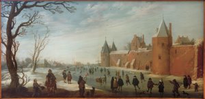 Patinadores no fosso de Joost Cornelisz. Droochsloot