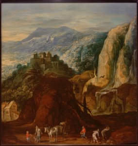 Paisagem rochosa com funcionários de Joos or Josse de Momper