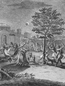 Eclipse da Lua, de &39;Travel History of Southern America&39;, pub. 1752 de Jorge and Ulloa, Antonio de Juan y Santacilia
