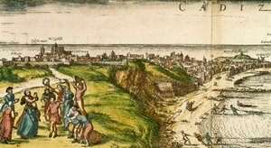 Cádiz, Espanha, gravura depois de um desenho de Joris Hoefnagel