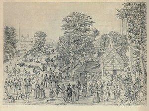 Uma festa de casamento em Bermondsey, 1590, 1920 de Joris Hoefnagel