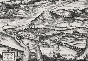 Cidade de Pesaro, gravura de Joris Hoefnagel (1542-1601) de Joris Hoefnagel