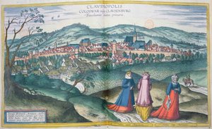 Mapa Napoca, de &39;Mundo&39; pela Braun (1541-1622) e Franz Hogenbergh (1535-1590) de Bruxelas de 1574 de Joris Hoefnagel