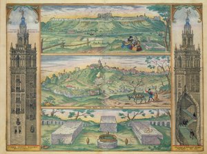 Mapa de Forata e Jeresa de &39;Civitates Orbis Terrarum&39; por Georg Braun (1541-1622) e Frans Hogenberg (1535-90), 1565