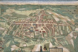 Mapa de Roma, de &39;Mundo&39; pela Braun (1541-1622) e Franz Hogenbergh (1535-1590) 1597