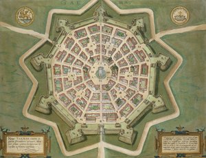 Mapa de Jerusalém, de &39;Mundo&39; pela Braun (1541-1622) e Franz Hogenbergh (1535-1590), c.1572