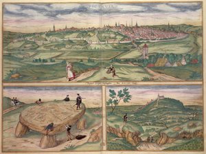 Mapa de Poitiers a partir de &39;Mundo&39; pela Braun (1541-1622) e Franz Hogenbergh (1535-1590), 1561
