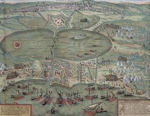 Mapa de Moscou, de &39;Mundo&39; pela Braun (1541-1622) e Franz Hogenbergh (1535-1590), 1574