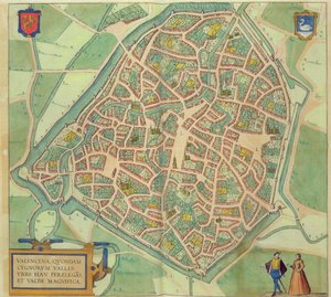 Mapa de Valencia, de &39;Mundo&39; pela Braun (1541-1622) e Franz Hogenbergh (1535-1590) c.1572-1617