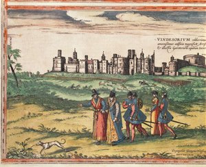 Vista do Castelo de Windsor, de &39;Civitates Orbis Terrarum&39; por Georg Braun (1541-1622) e Frans Hogenberg (1535-90) 1599 de Joris Hoefnagel
