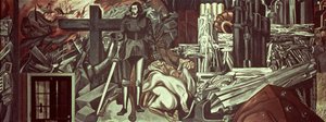 Cortez e a Cruz, de The Epic of American Civilization de José Clemente Orozco