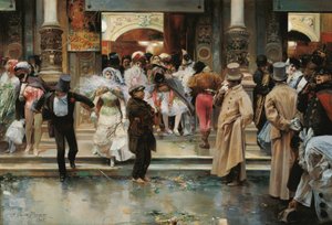 Saindo do Baile de Máscaras - Garcia y Ramos, José (1852-1912) - 1905 - Óleo sobre tela - 70,5x104,1 - Museo Carmen Thyssen, Málaga
