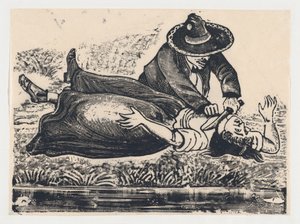Francisco Guerrero, o fabricante de coletes e garganta cortada, assassinando uma mulher, ca. 19..., ca. 1905-1910.