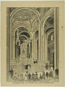 Interior da Igreja Colegiada de Guadalupe de José Guadalupe Posada