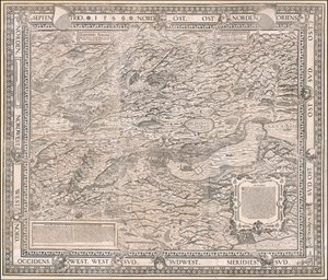 Mapa de 1566 de Zurique e arredores por Jodocus Murer de Jos Murer