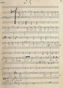 Manuscrito original de romance para tenor da zarzuela, "Alma de Dios", de José Serrano (1873-1941) de José Serrano