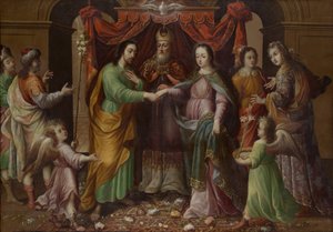 O Casamento da Virgem, c. 1690. de José Sánchez