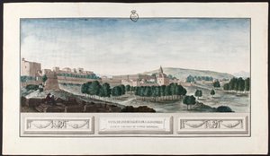 Vista da Alhambra de Granada, do castelo Torres Bermejas de José de Hermosilla