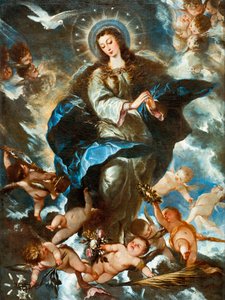 A Imaculada Conceição - Pintura de José Antolinez (1635-1675) - 1666 - Óleo sobre tela - 196x145 - Museu Nacional d