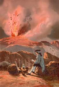 Lazzaro Spallanzani observando uma erupção do Monte Etna